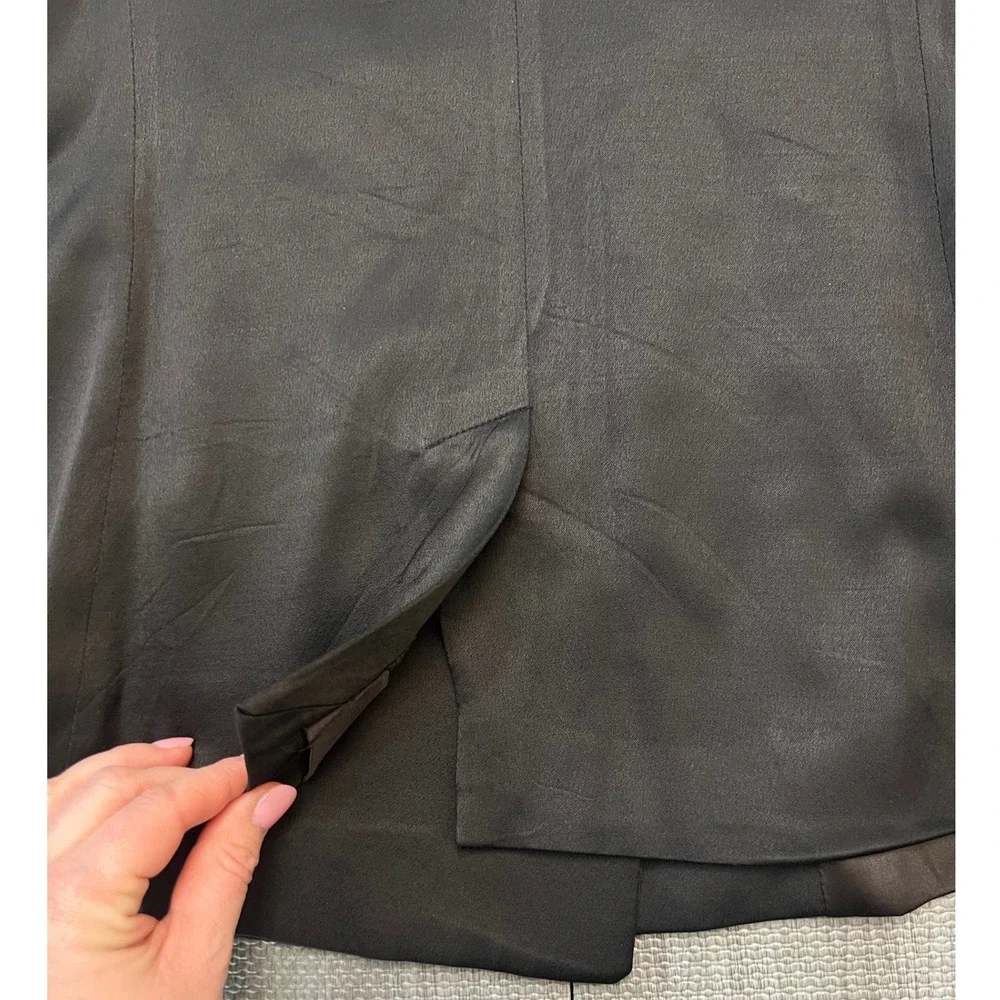 FRAME Noir Black Double Breasted Collarless Blazer  Size‎ 2